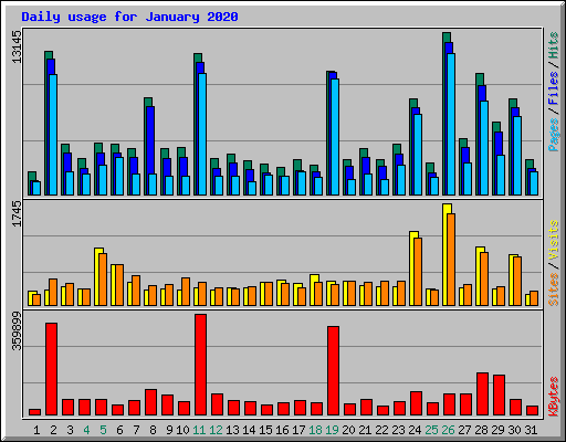 Daily usage for January 2020