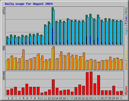 Daily usage for August 2024