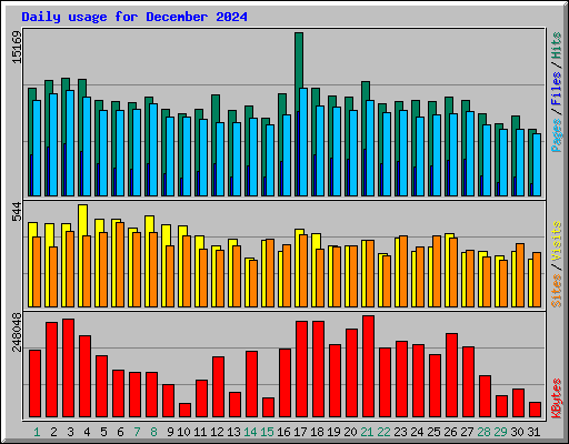Daily usage for December 2024