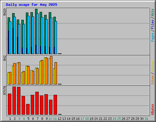 Daily usage for May 2025
