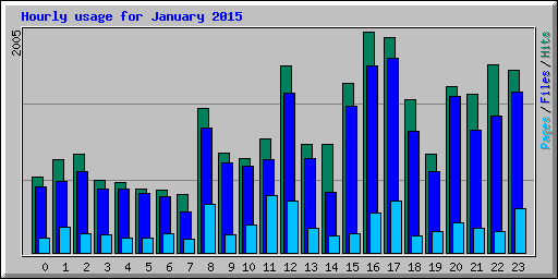 Hourly usage for January 2015