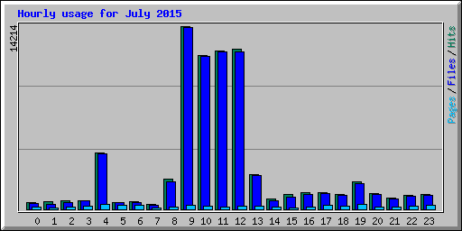 Hourly usage for July 2015