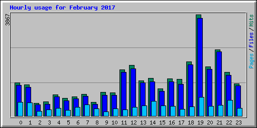 Hourly usage for February 2017