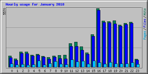 Hourly usage for January 2018