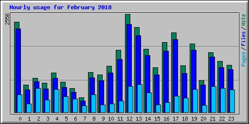 Hourly usage for February 2018