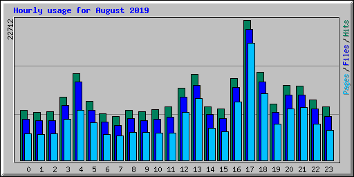 Hourly usage for August 2019