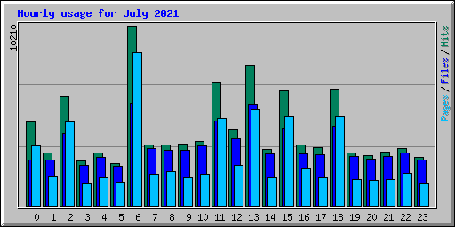 Hourly usage for July 2021